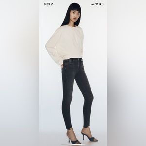 Zara Z1975 Mid Rise Tiered Hem Skinny Jeans